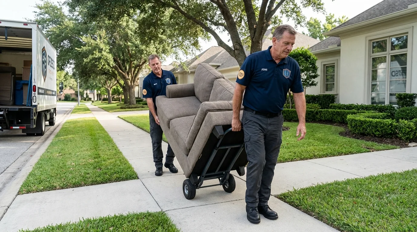 Local residential moving crew loading furniture in Prattville, AL