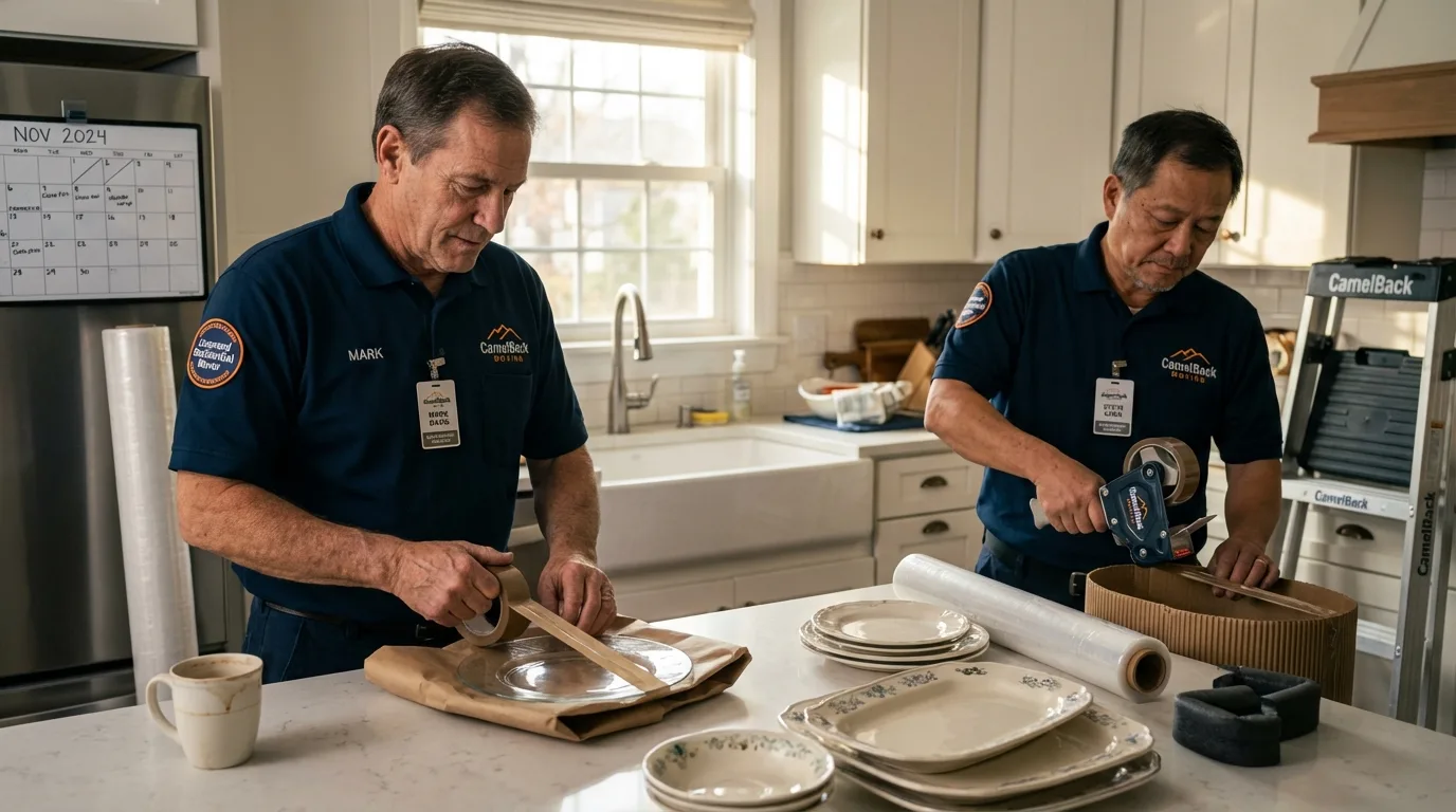 Professional crew packing kitchen dishware in Prattville, AL